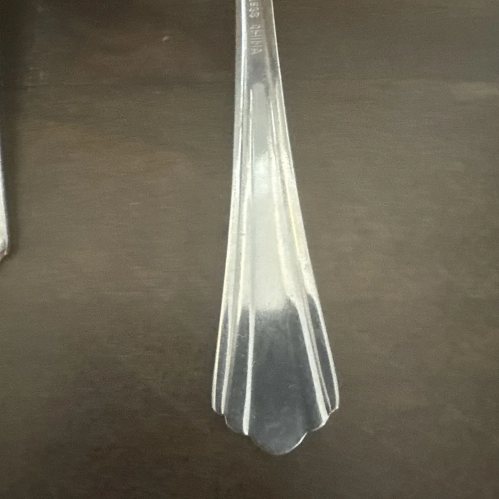 International Symmetry Stainless 6 Salad Forks Replacement Silverware Flatware